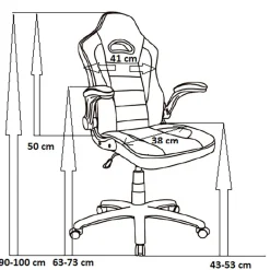 Fotel gamingowy COBRA JUNIOR, CRF – 2301, biało - czarny