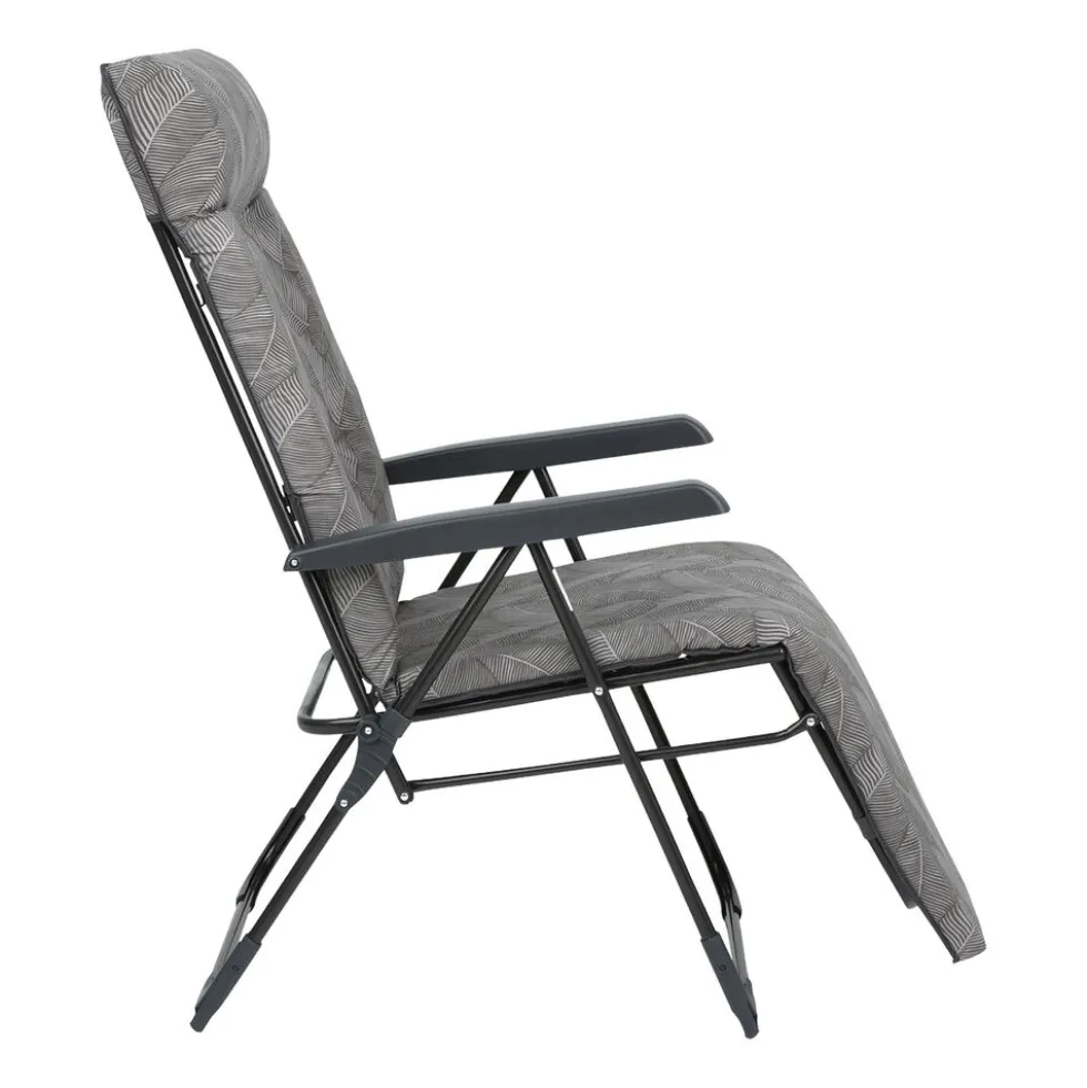 Fotel ogrodowy z podnóżkiem Gardenic Toskania Plus G060-06IB, szary