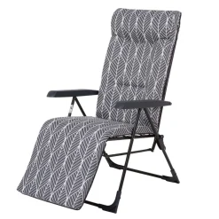 Fotel ogrodowy z podnóżkiem Gardenic Toskania Plus H046-06IB, rozkładany, szary