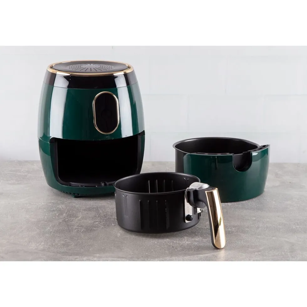 Frytkownica beztłuszczowa BerlingerHaus Emerald, 1350 W, 3,2 l, zielona