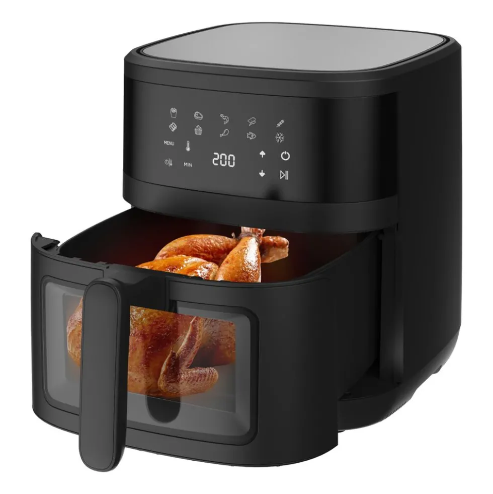 Frytkownica beztłuszczowa z okienkiem Extralink, 1800 W, 6,5 l, czarna
