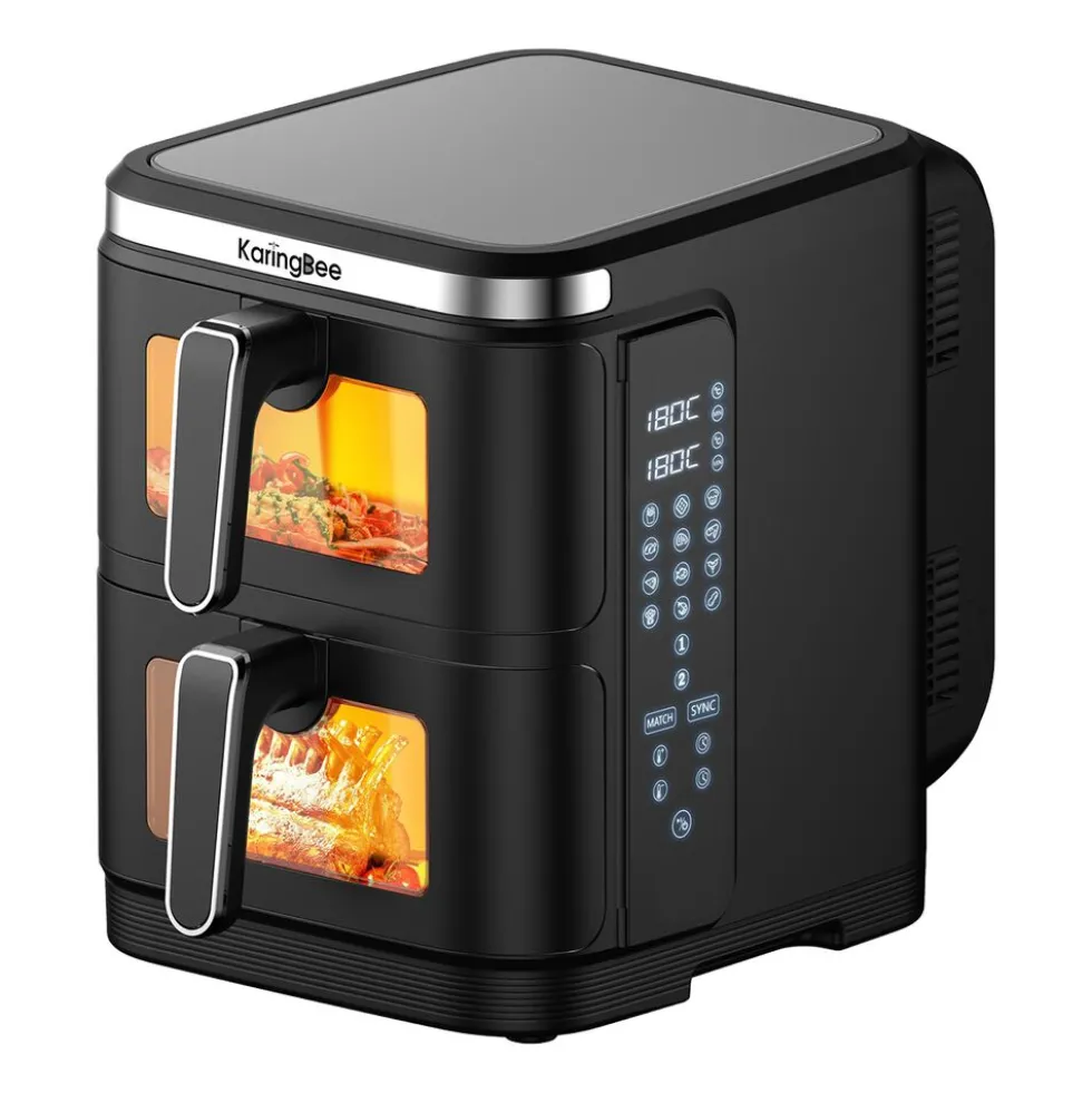 Frytkownica dwukomorowa KaringBee ZHAF-960AP, 2800 W, 2 x 5,5 l, czarna