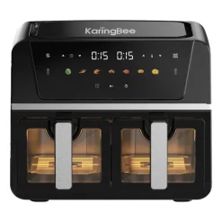 Frytkownica dwukomorowa z okienkiem KaringBee AF801E2TK, 1700 W, 2 x 4,5 l, czarna