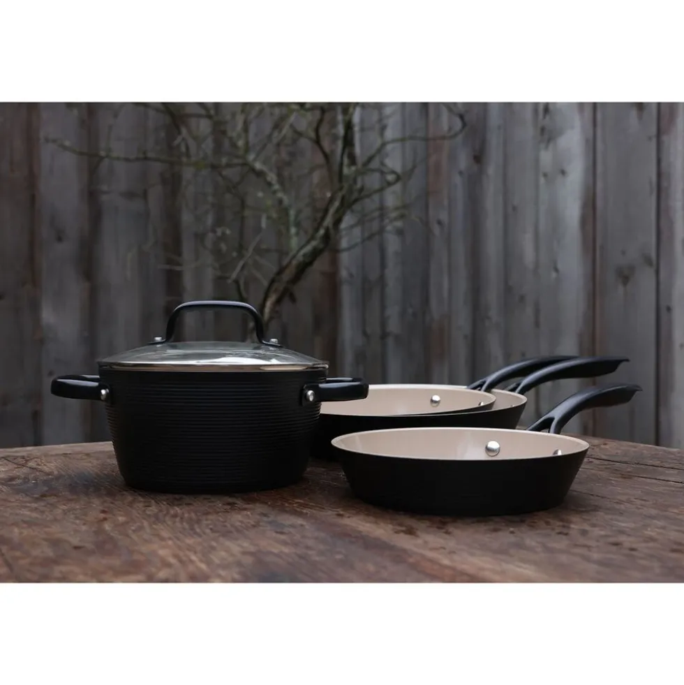 Garnek aluminiowy 28 cm 5,2 l Florina Carina, czarny