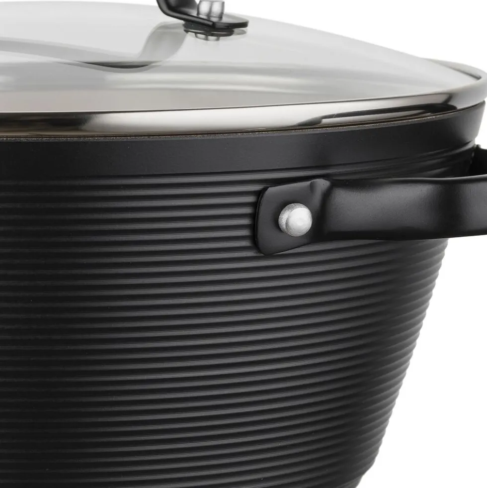 Garnek aluminiowy 28 cm 5,2 l Florina Carina, czarny