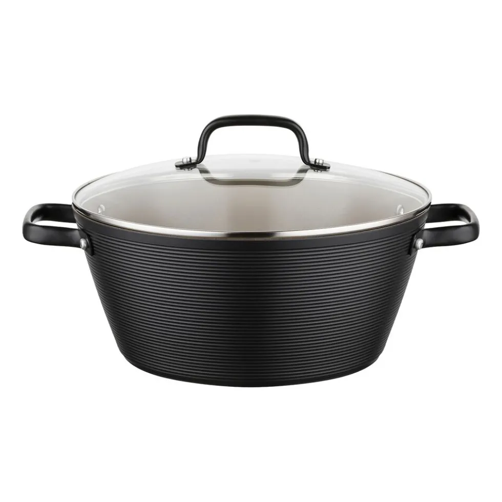 Garnek aluminiowy 28 cm 5,2 l Florina Carina, czarny