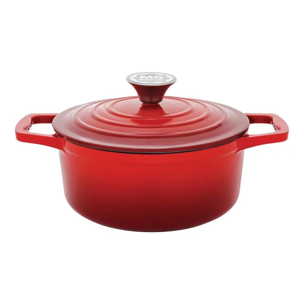 Garnek żeliwny MG Home Infinito, 2,1 l, czerwony