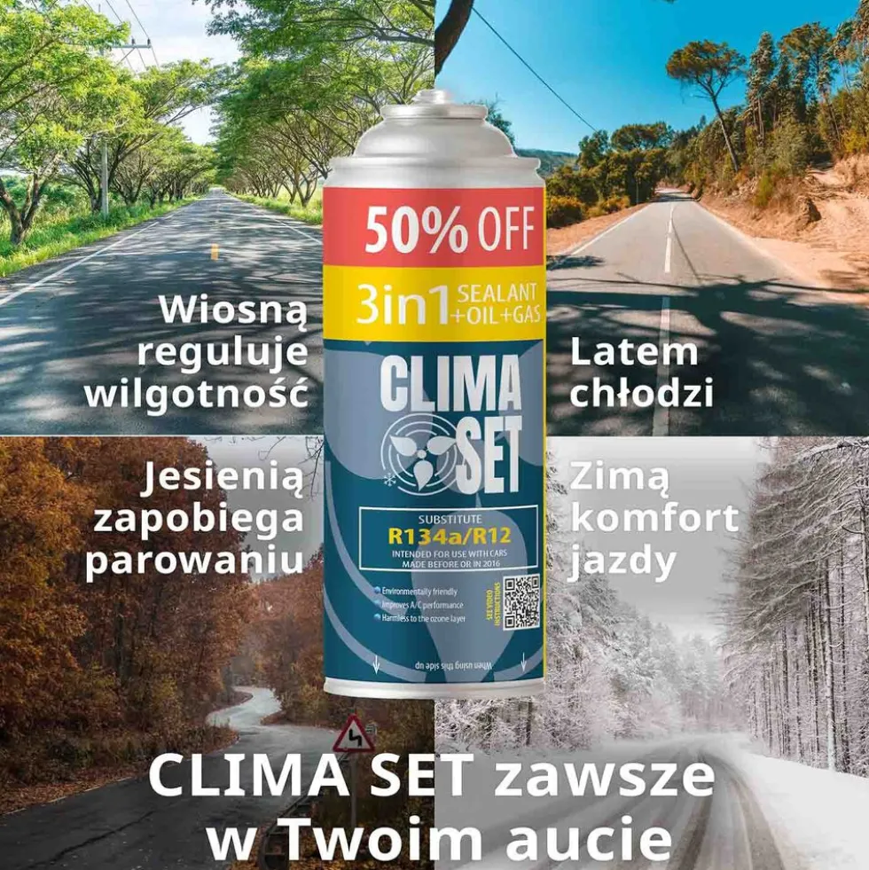 Gaz do klimatyzacji ClimaSet 3w1 R134a 626 g, z przewodem z manometrem