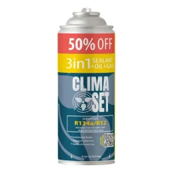 Gaz do klimatyzacji ClimaSet 3w1 R134a 626g, z przewodem z manometrem i odświeżaczem do klimatyzacji