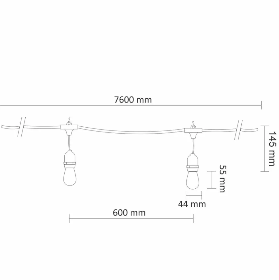 Girlanda ogrodowa Sanico Goldlux Party Neon, 10 kolorowych żarówek, 6,2 m
