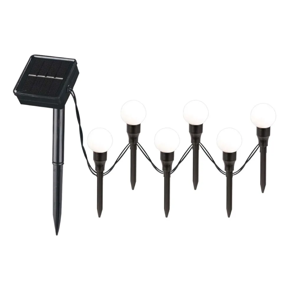 Girlanda solarna Sanico Goldlux, 6 kul LED, 2 m, wbijana w ziemię
