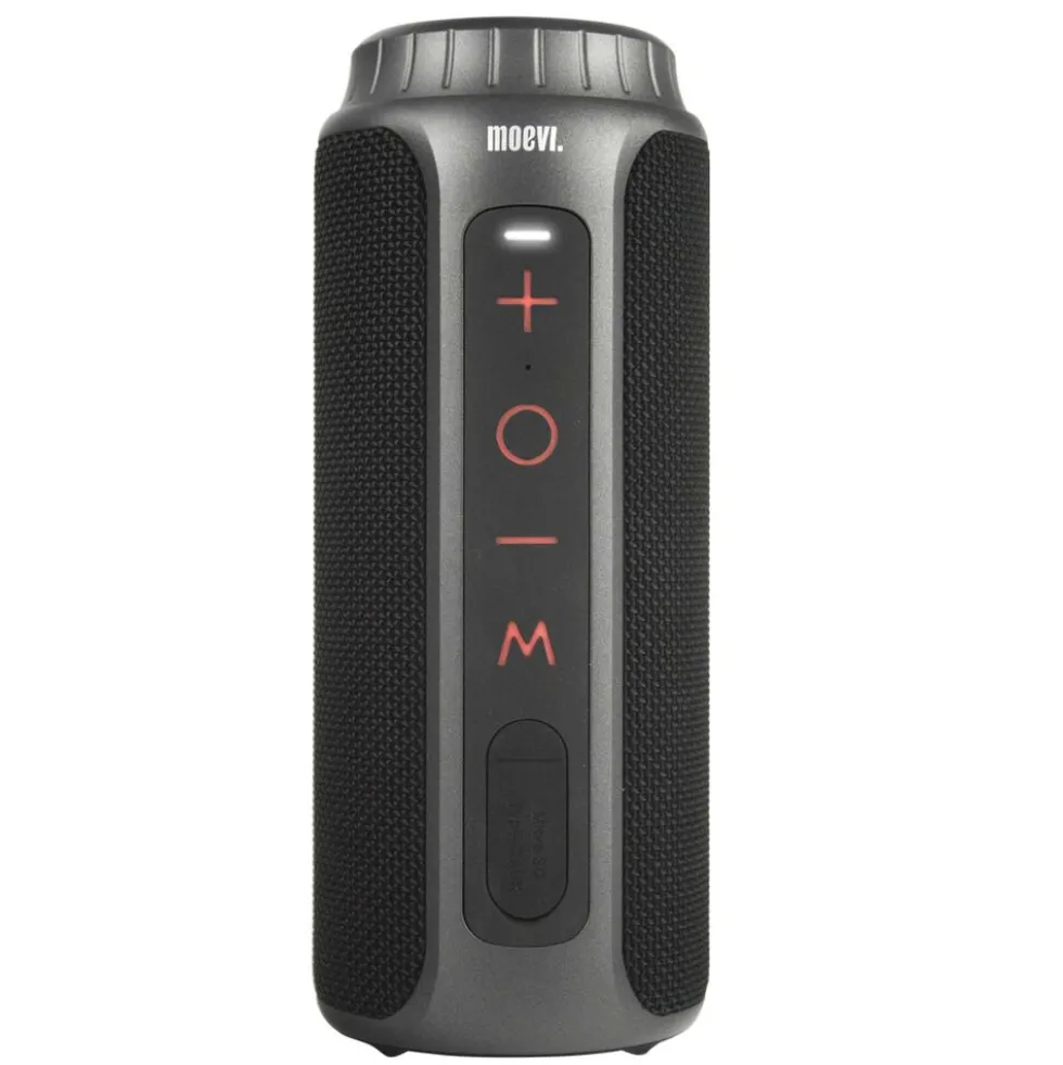 Głośnik Bluetooth Moevi, 20 W, wodoodporny, czarno-srebrny