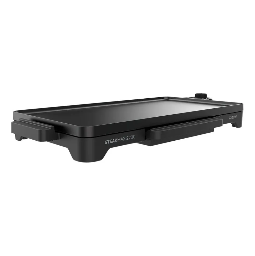 Grill elektryczny plancha Taurus Steakmax 2200, 2200 W, otwarta konstrukcja, czarny