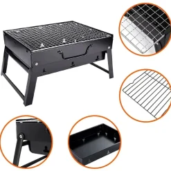 Grill turystyczny węglowy Extralink, ruszt 35 x 27 cm
