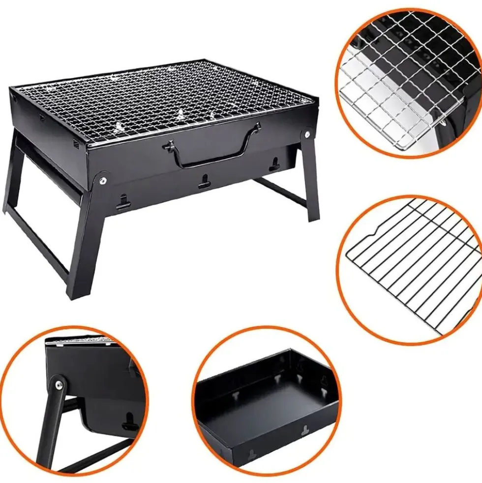 Grill turystyczny węglowy Extralink, ruszt 35 x 27 cm