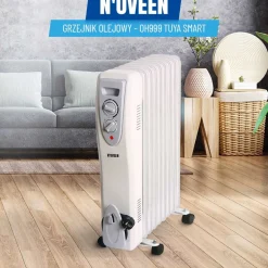 Grzejnik olejowy Noveen OH999, 2000 W, inteligentne gniazdko WiFi Tuya