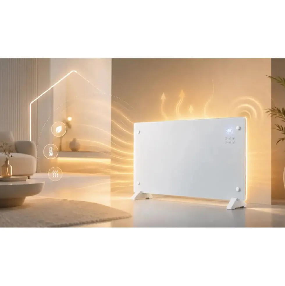 Grzejnik szklany Extralink LPL-23A, 3 poziomy grzania, WiFi, biały