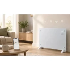 Grzejnik szklany Extralink LPL-23A, 3 poziomy grzania, WiFi, biały