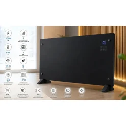 Grzejnik szklany Extralink LPL-23A, 3 poziomy grzania, WiFi, czarny