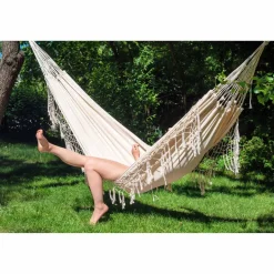 Hamak z frędzlami Jumi 200 x 150 cm, kremowy