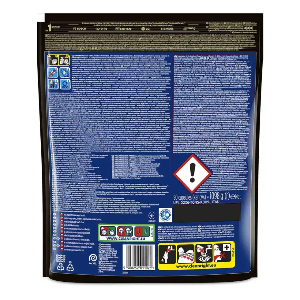 Kapsułki do zmywarki Finish Ultimate Plus Lemon, 90 sztuk
