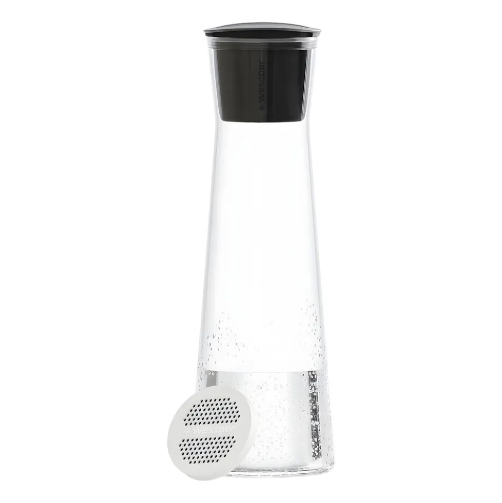 Karafka filtrująca szklana Wessper K1 Borosilicate Actitex™, czarna