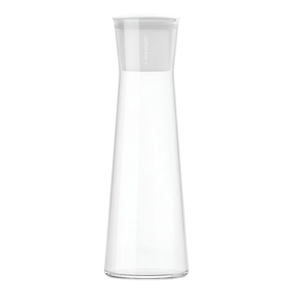 Karafka filtrująca szklana Wessper K1 Borosilicate Actitex™, biała