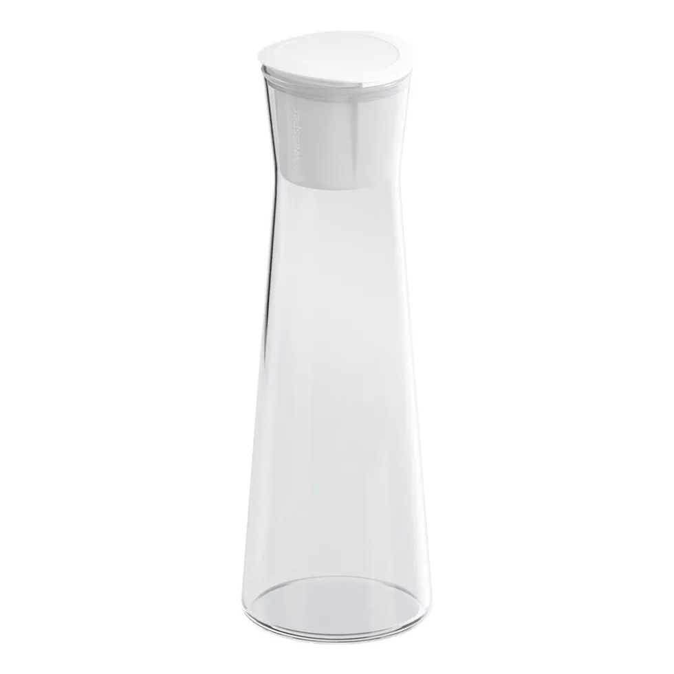 Karafka filtrująca szklana Wessper K1 Borosilicate Actitex™, biała