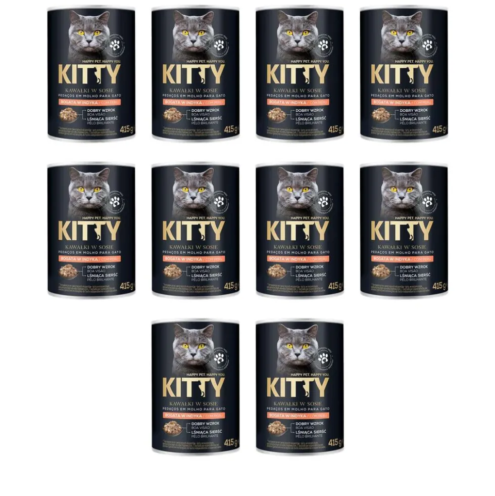 Karma dla kota Kitty Excellence, z indykiem, 10 x 415 g