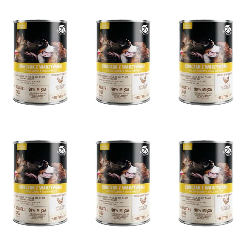 Karma dla psa Pet Republic, z kurczakiem i warzywami, mokra, 6 x 1250 g