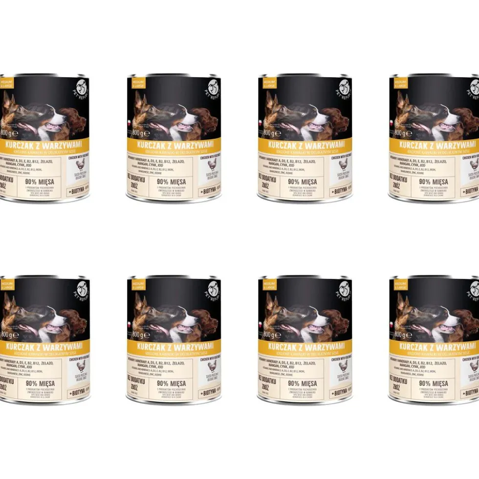 Karma dla psa Pet Republic, z kurczakiem i warzywami, mokra, 8 x 800 g