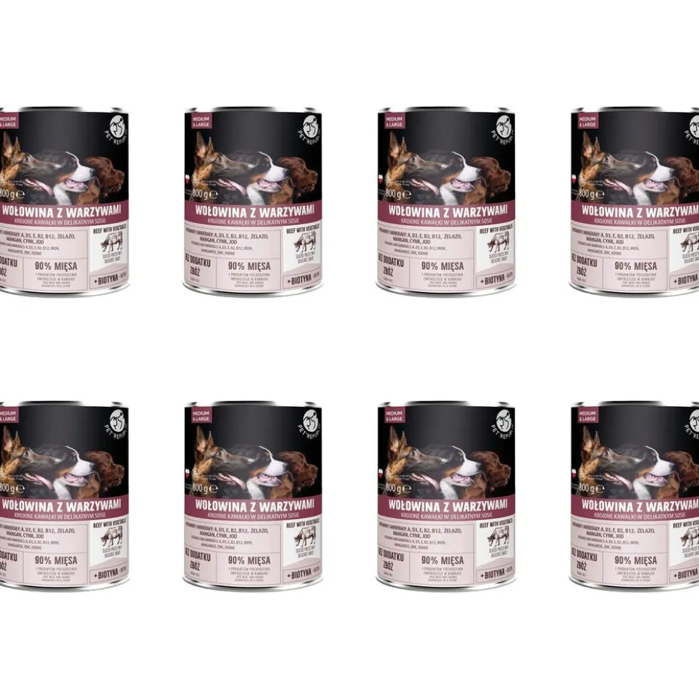 Karma dla psa Pet Republic, z wołowiną i warzywami, mokra, 8 x 800 g