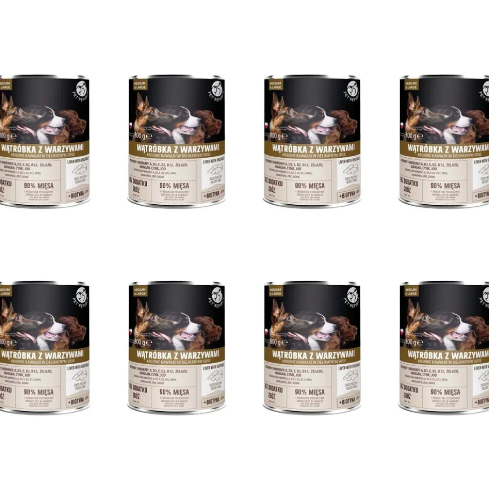 Karma dla psa Pet Republic, z wątróbką i warzywami, mokra, 8 x 800 g