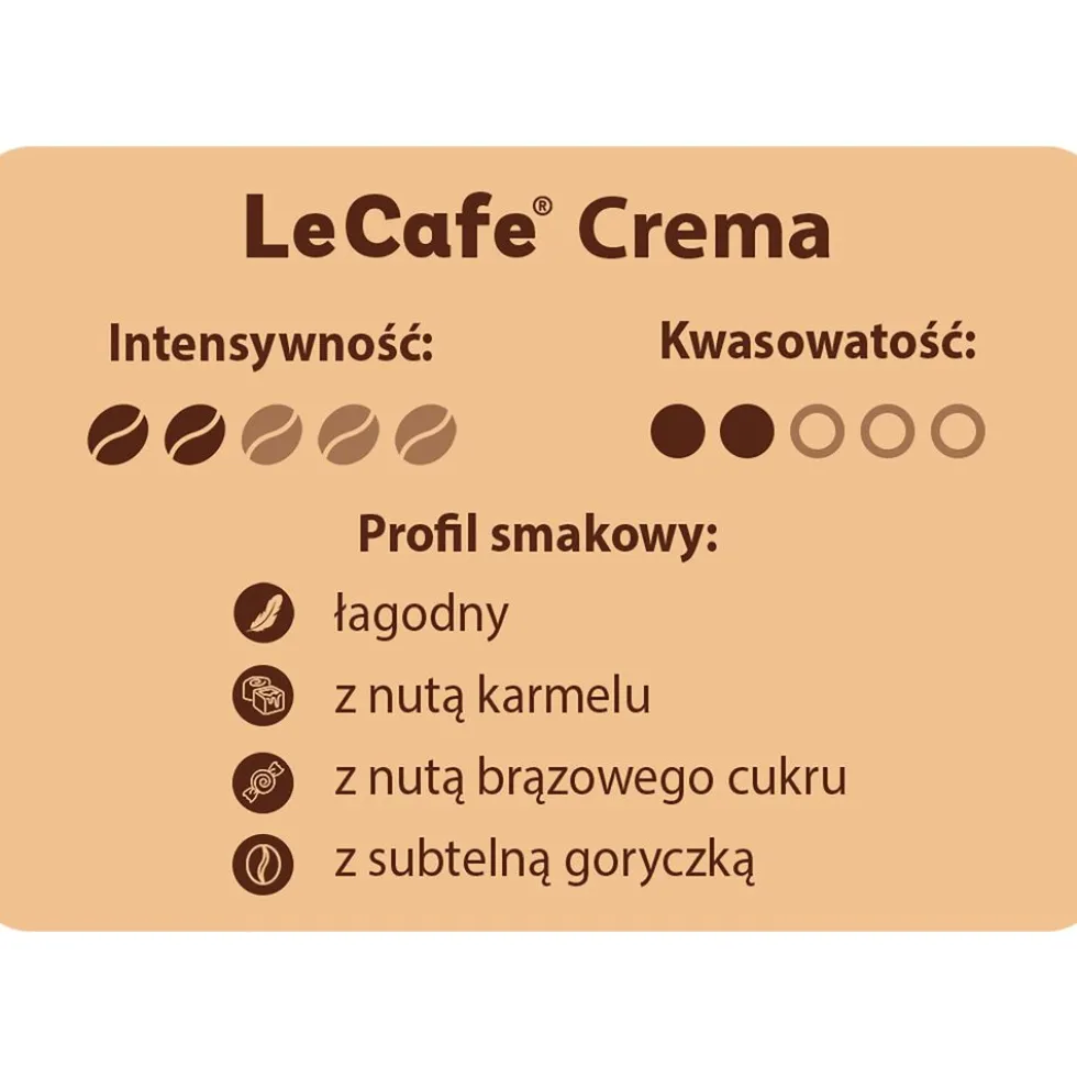 Kawa ziarnista Le Cafe Crema, 250 g, intensywność 2/5