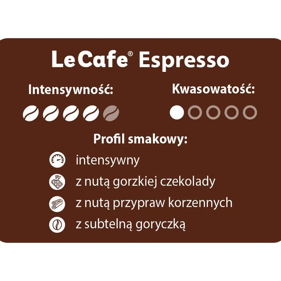 Kawa ziarnista Le Cafe Espresso, 1 kg, intensywność 4/5