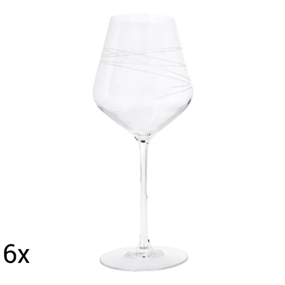 Kieliszki do wina białego Zwieger Spiral, 6 sztuk, 380 ml, transparentne