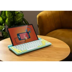 Klawiatura bezprzewodowa A4Tech, turkusowa
