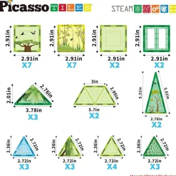 Klocki magnetyczne Picasso Safari, 38 elementów, z 8 zwierzątkami