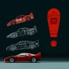 Klocki Samochód wyścigowy F40 Mould King, model 13095, 2688 elementów
