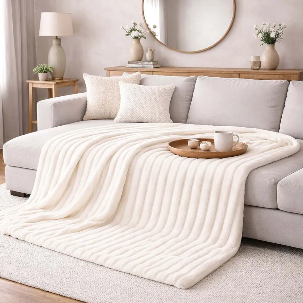 Koc 160 x 200 cm Pation Home Ottavio, 300 gsm, ecru