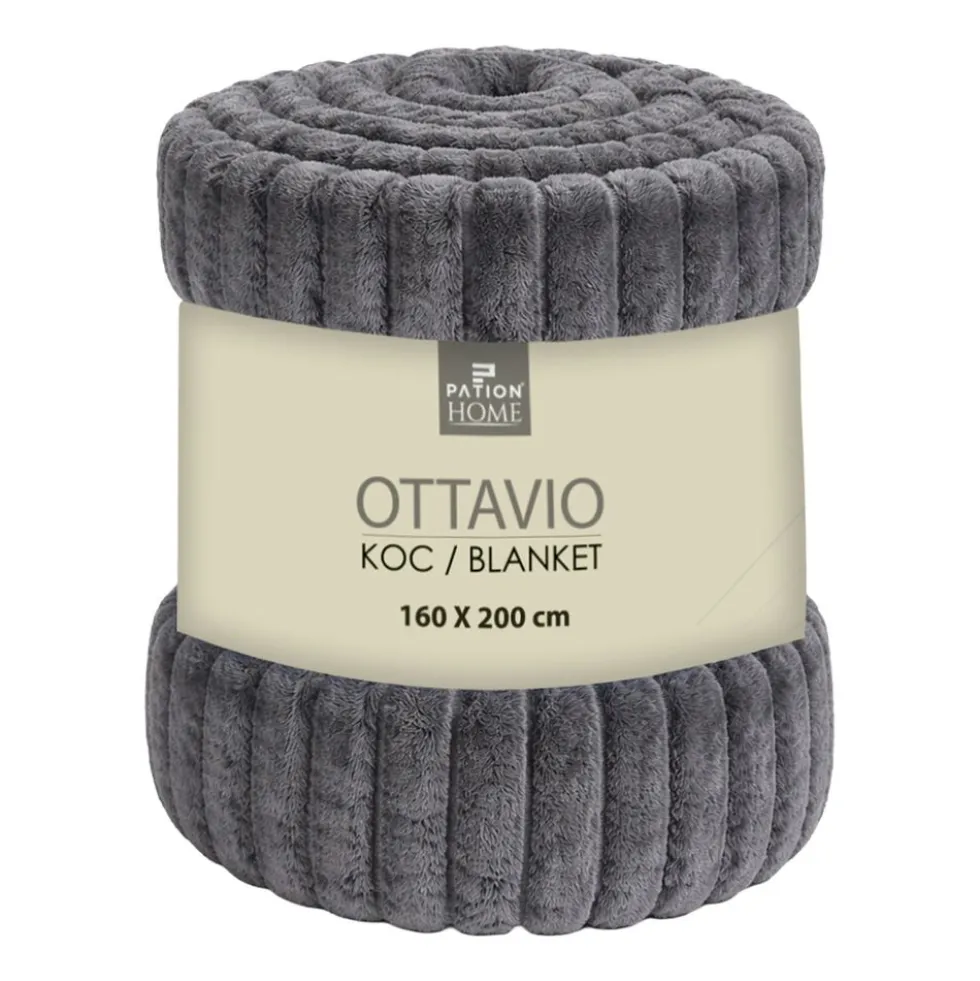 Koc 160 x 200 cm Pation Home Ottavio, 300 gsm, grafitowy