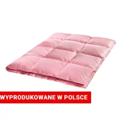 Kołdra puchowa 160 x 200 cm AMW, kacze puch i pierze, różowa