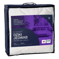 Kołdra 220 x 200 cm Lunesse Dziki Jedwab, biała