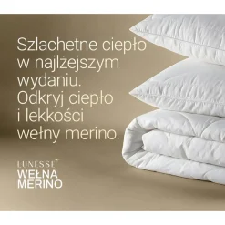 Kołdra 140 x 200 cm Lunesse Wełna Merino, biała
