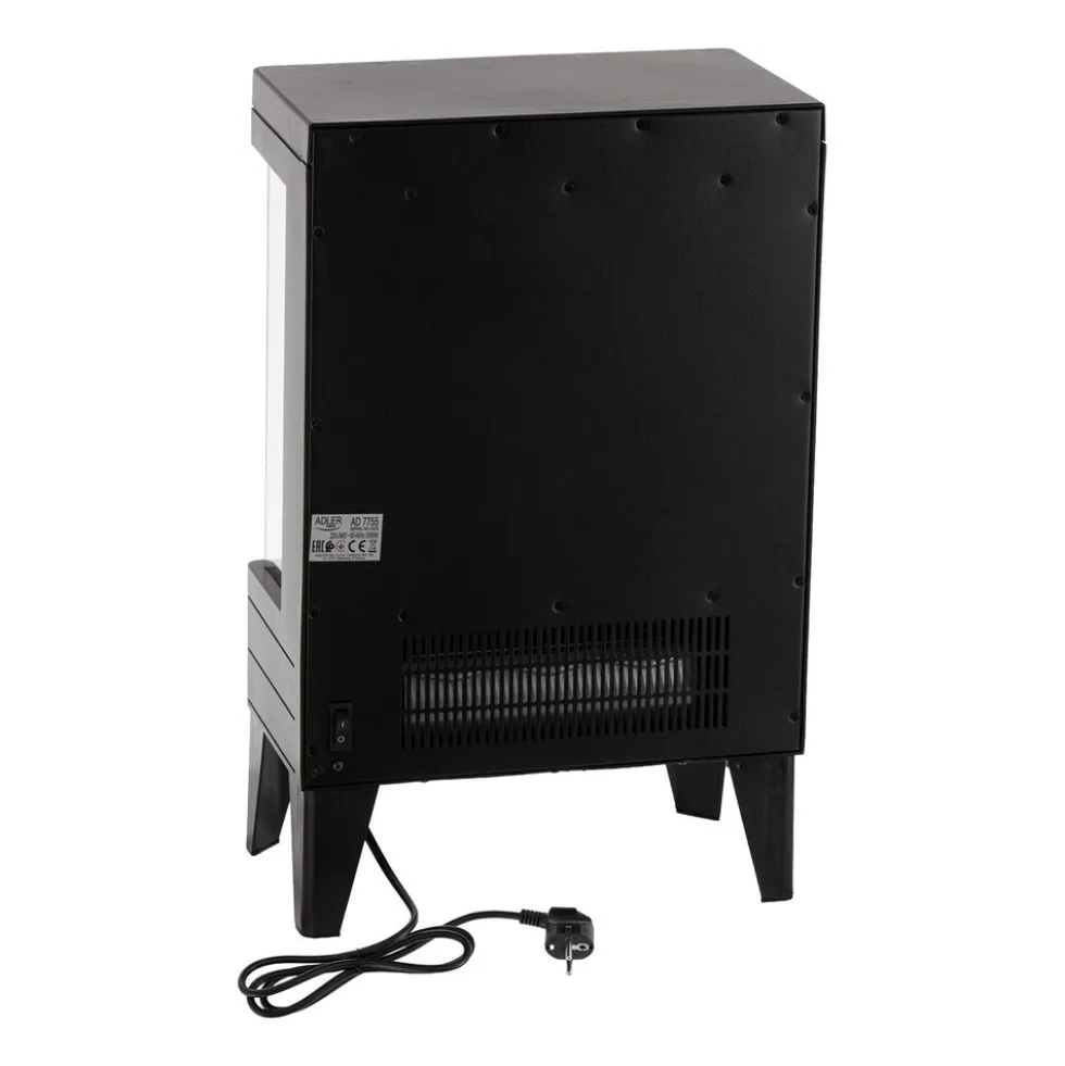 Kominek elektryczny LED Adler AD7755, z pilotem, 2 moce grzania, 1000 W/2000 W