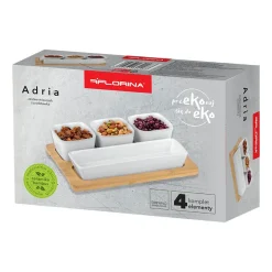 Komplet miseczek do dipów Florina Adria, 5 elementów, bambusowa podstawka