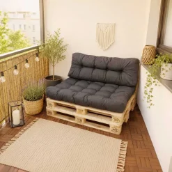 Komplet 2 poduszek ogrodowych na paletę Sun Garden, antracytowe