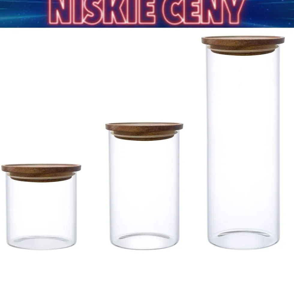 Komplet 3 szklanych pojemników borokrzemowych MG Home Cucina
