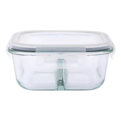 Komplet 2 szklanych pojemników Altom Design, 750 ml, 2 komory, kwadratowe