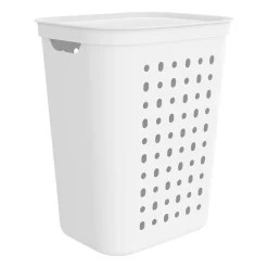 Kosz na bieliznę do prania Rotho Jona Mistletoe, 55 l, biały
